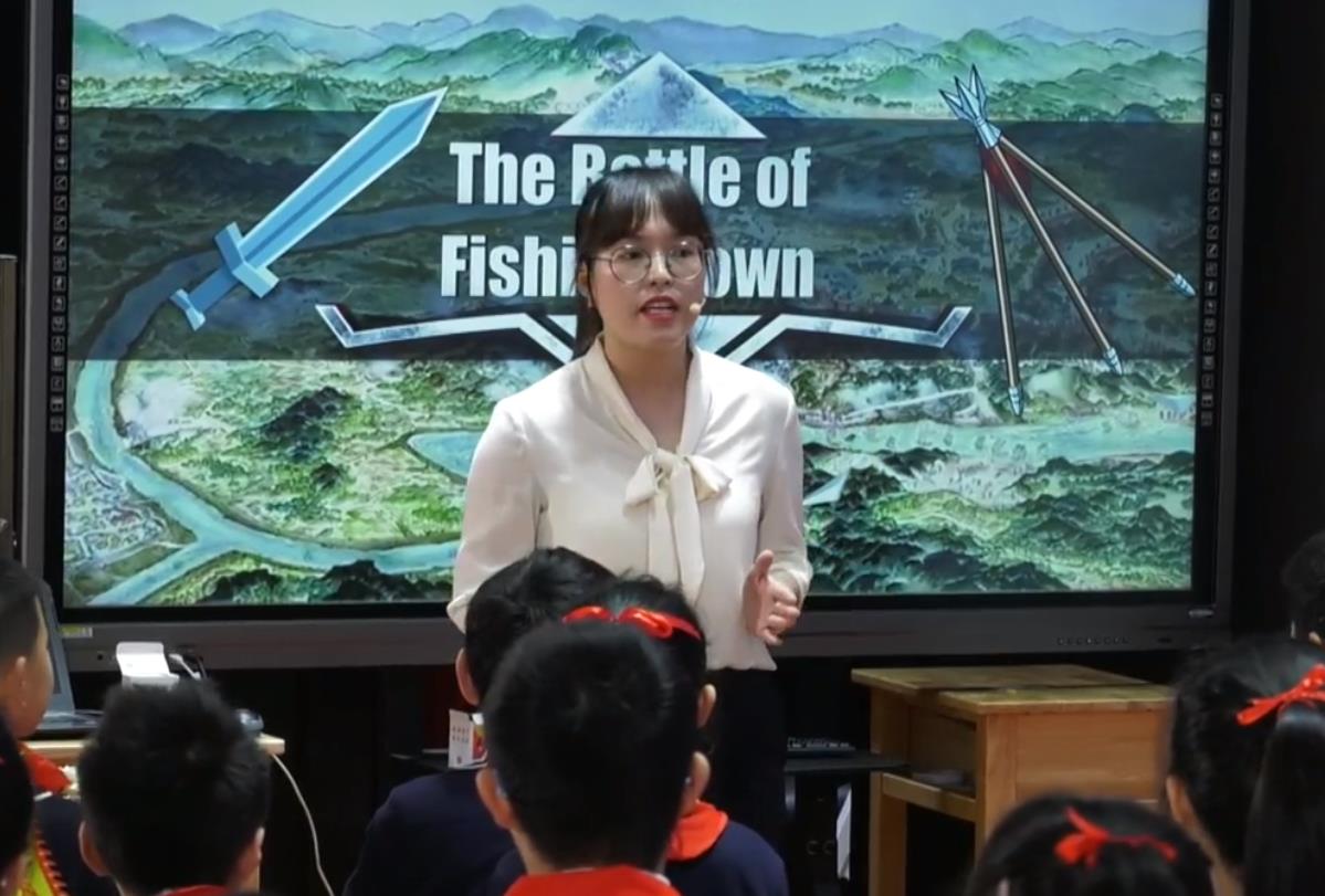 劉楊媛，綜合語用課《The battle of Fishing Town》，五年級，自編文本